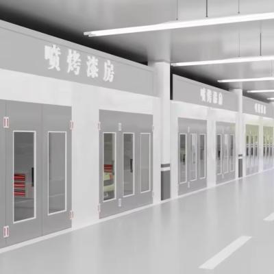 China Loja de pintura de pulverização de ônibus industriais LED ao ar livre com 2 conjuntos de ventiladores de escape de 7,5 kW à venda