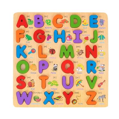 China DIY TOY Baby Wooden Puzzles Digital Wooden Wooden Board Alphabet Toys Jigsaw Puzzles Kids Early Learning Educational Toys For Children for sale