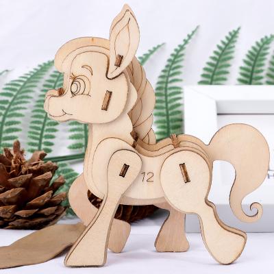 China Cartoon Toy Wood DIY 3D OEM Kids Gift Collection Puzzle Toys for sale