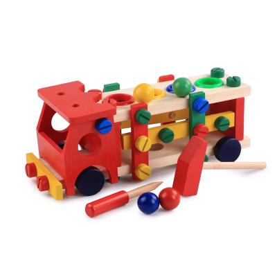 China Europe High Quality Kids Tool Wooden Game Toys Wooden Screw Cars for sale