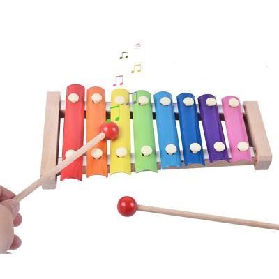 China Eco-friendly Wooden Educational Musical Instrument Toy 8 Tone Wooden Xylophone for sale