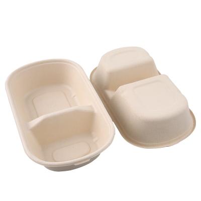 China Bagasse Clamshell Biodegradable Take Out Containers Eco Friendly Take Out To Go Food Containers With Microwave And Freezer Safe for sale