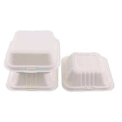 China Biodegradable Disposable To Go Clamshell Food Containers With Microwave Safe Take Out Lunch Boxes Made From Renewable Materials BTO Hamburger Box for sale