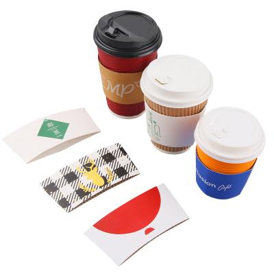 China Recycled materials factory direct logo printed eco-friendly high quality bagasse and paper cup with sleeves for sale