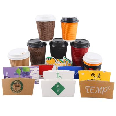 China Hot Selling Recycled Materials Kraft Paper Cup Disposable Sleeve for sale