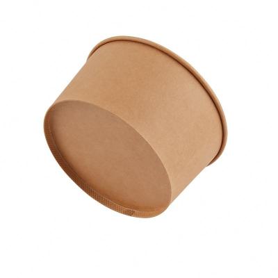 China BTO Disposable Disposable Take Away Kraft Paper Salad Bowl With PET Lid Kraft Paper Bowl for sale