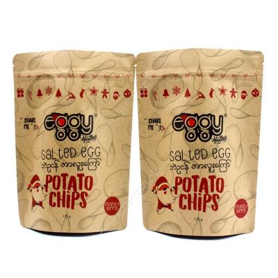 China Plantain Chips Packaging Bags Biodegradable Potato Chips Paper Food Packaging for sale