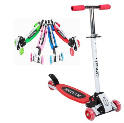 China Handlebar Height Adjustable Platform Push Light Cool High Quality Pedal Kids 4 Wheel Folding Kick Scooters for sale