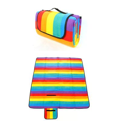 China Waterproof Pink Soft Outdoor Roll Up Picnic Blanket Mat With Waterproof Backing for sale