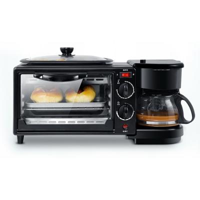 China Hotel 3 in 1 Multi Function Breakfast Maker Machine with Toast Oven Coffee Pot Pan for sale