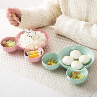 China 1pc Disposable Cartoon Children Feeding Dish Bowl Small Chips Snacks Dinner Dishware Dishes Children Lovely Dish Wheat Straw Tableware for sale