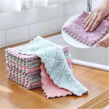 China Viable Absorbent Microfiber Kitchen Dish Cloth Towel, Nonstick Oil Wash Cloth Cloth, Household Dishwashing Cleaner Mopping Tools L0035/1 for sale