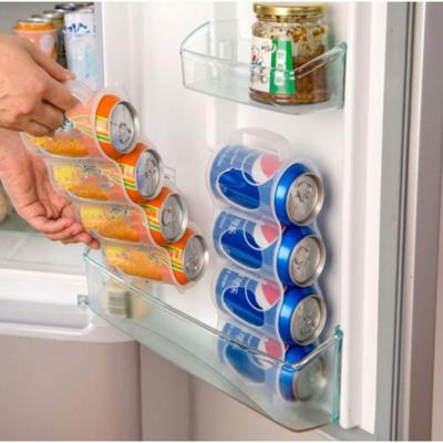 China Viable Hot Transparent High Quality Holes Organizer Fridge Bottle Beverage Boxes Case Clear Container 4 Plastic Kitchen Storage Box for sale