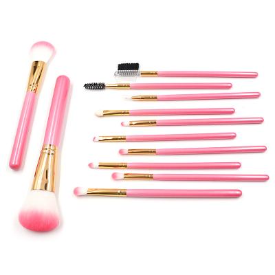 China Angular Blush OEM 2022 Amazon Success Wholesale Makeup Tool Kits 12Pcs Pink Makeup Brushes / Odm China Eyeshadow Make Up Brushes for sale