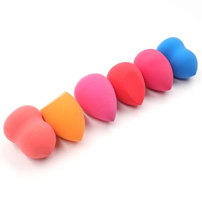 China Wholesale Makeup Soft Sponge Cosmetic Make Up Beauty Sponge Latex Powder Puff Handle Non Smooth Blender Customized Tools Logo Sponges for sale