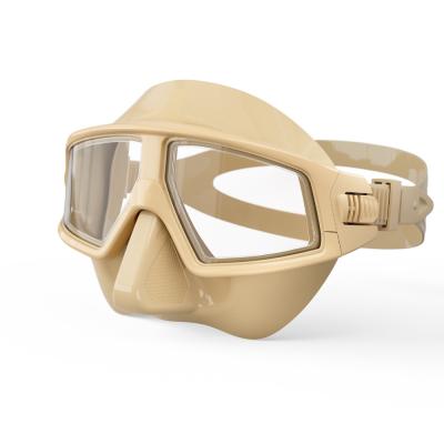 China Silicone PC Freediving Goggles Non Fogging Snorkel Mask UV400 Protection for sale