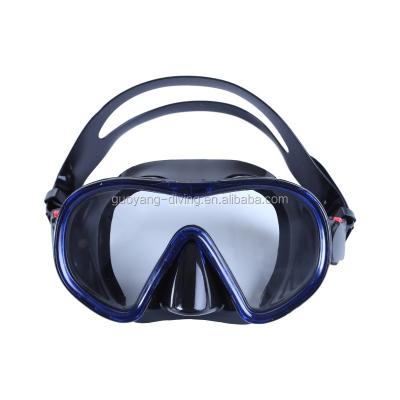 China 165mm Diving Scuba Face Mask Goggles For Adults Black Silicone PC Frame for sale