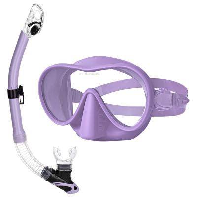 China OEM Junior PC Lens Mask Goggle Snorkel Set With Dry Top Breathing Tube for sale