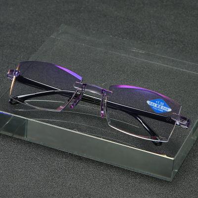 China Wholesale Hot Selling Chamfering Frame Optical Reader Glasses Men Women Blue Light Fashionable Anti Sight Designer Optical Glass for sale