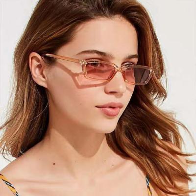 China Wholesale Custom Glass Eyewear Shade Glasses Newest Fashion Sunglasses Men Women Newest Fashion Small Retro Transparent Plastic Cat Eye Sunglasses for sale