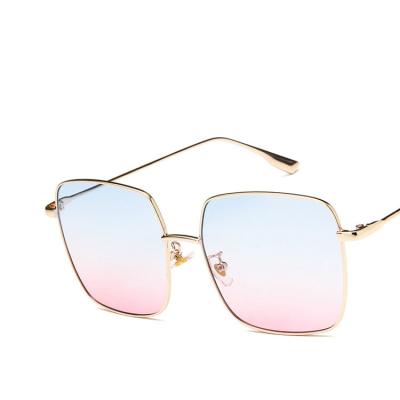 China Fashion Sunglasses 2021 Newest Fashion Oversized Fashionable Wholesale Custom Glasses Eyewear Shade Vintage Sun Glasses Men Women Sun Glasses Metal Square for sale