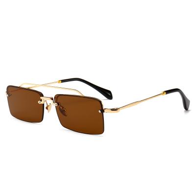 China Modern Fashion Sunglasses Explosion Models Narrow Frame Sunglasses Retro Shape Glass Sunglasses Street Catwalk Model Sunglasses for sale