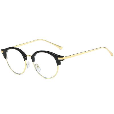 China Fashion Metal Round Full Frame Myopia Optical Frame Women Eyewear Men Blue Light Glasses Retro Anti Design Eye Glasses for sale