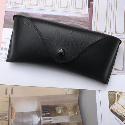 China 2021 New Design PU Leather Portable Custom Black PU Leather Portable Sunglasses Box Glasses Pocket Reading Glasses Case for sale