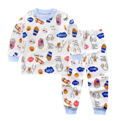 China Autumn Breathable 100% Cotton Home Clothing Kids Clothes Sets For Kids With Cartoon Printing And Dyeing For Boys And Girls for sale