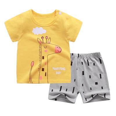 China Breathable Baby Clothes Toddler Clothes Boys Girls Clothes Sets Short Sleeves Clothing Set for sale