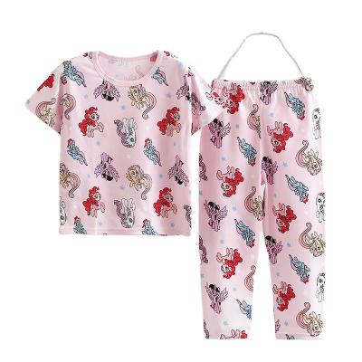 China Lolita Style 2pcs Children Dressing Set Factory Pattern Tee Pajamas Set Girls Or Children Sleepwear Pajamas for sale