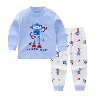 China Wholesale-printed casual children's boutique cotton pajamas suit boys and girls home wear suit lovely for sale