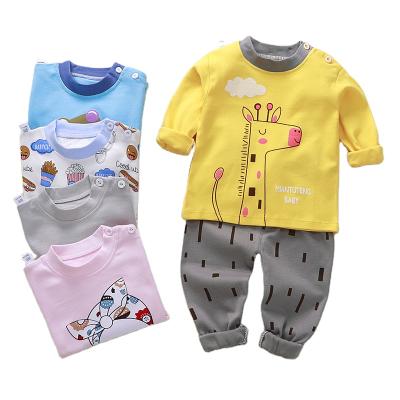 China Wholesale Breathable In Underwear Suit 100% Cotton Cartoon Sweater Baby Kids Running Clothes for sale