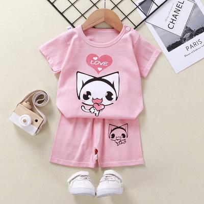 China 0-7 Years Children's Summer Clothes Boys And Girls Cotton Cartoon Shorts Breathable Casual Short Sleeve Suits for sale