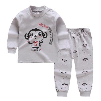 China Breathable Children's Autumn Wear Long Johns Boy And Girls Underwear Set Baby Cotton Warm Round Neck Pajamas Home Wear Toddler Clothing for sale