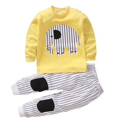 China Children's breathable cotton long Johns suit men's and women's pajamas cartoon baby underwear wholesale for sale