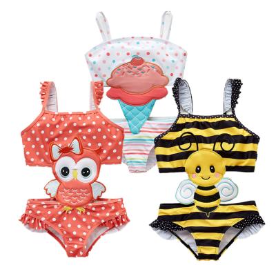 China Cute Big Kids Swimwear 2021 Kids Girls Baby Cartoon Breathable One Piece Swimsuit for sale