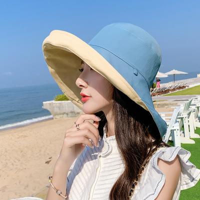 China 2021 Breathable Comfort Ladies Folding Basin Hat Fisherman Hat Sun Protection Sun Double Sided Hat Ornament for sale