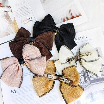 China 2021 New Fashion Bohemian Style Fashion Bow Pearl Spring Clip Hairpin Ladies Headdress Large for sale