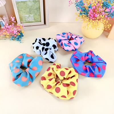 China Sweet Cute Girly Polka Dot Large Intestine Hair Band Shape Ladies Hair Accessories Bundle Hair Band for sale