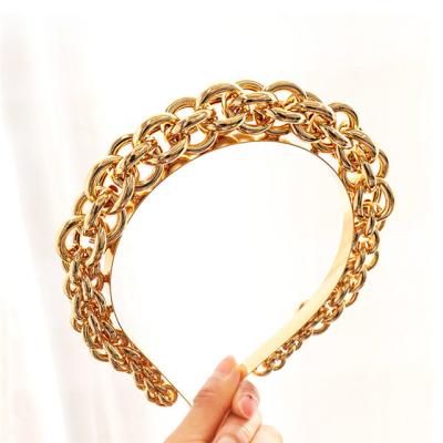 China Fashion European and American Metal Headwear Style Chain Twist Braided Headband Ladies Hair Accessories for sale