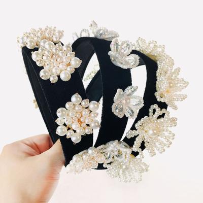 China Luxurious fashion headband ladies hair accessories pearl headdress temperament headband for sale