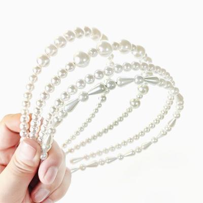 China New Headwear Summer Fashion Ladies Fairy Headband Temperament Pure Color Pearl Headband for sale