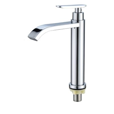 China Other Handle Stainless Steel Plated One-Hole Faucet Water Mixer Tap Bathroom Sliver Plated Latest Modern Sliver Basin Faucet Te koop