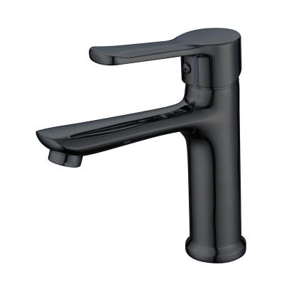 Chine Other Painting Copper Black Baking Brass Single Handle And Single Hole Mixed Cold And Hot Water Bathroom Basin Faucet à vendre