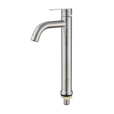 중국 Other Factory Supplier Bathroom Sink Faucet Deck Mounted Single Handle Cold Water Wash Hand Body Round Basin Faucet 판매용