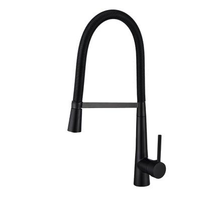 중국 Others Black Brass Paint Cold And Hot Pull Out Sprayer Kitchen Faucets 판매용