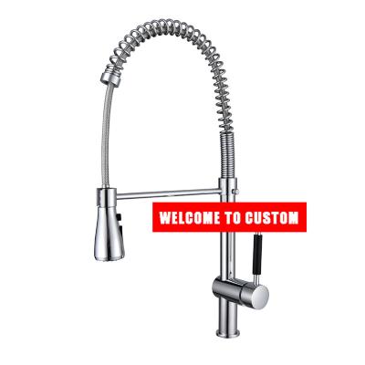 China Other Handle High Quality Classic Luxury Brass Gold Pull Down Kitchen Faucet Kitchen Faucets for sale