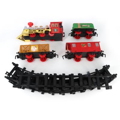 China Toy Train Set Electric Slot Train Toy for Boy Girl with Lights and Sound, Railway Kits with Locomotive Engine, Cargo Car and Track for sale