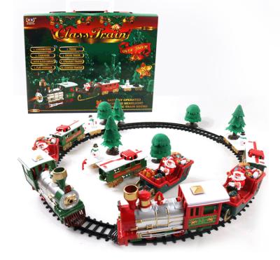 China Slot Toy Christmas Electric Train Car Toy Set Christmas Gifts Assembly slot toys with music and light for sale